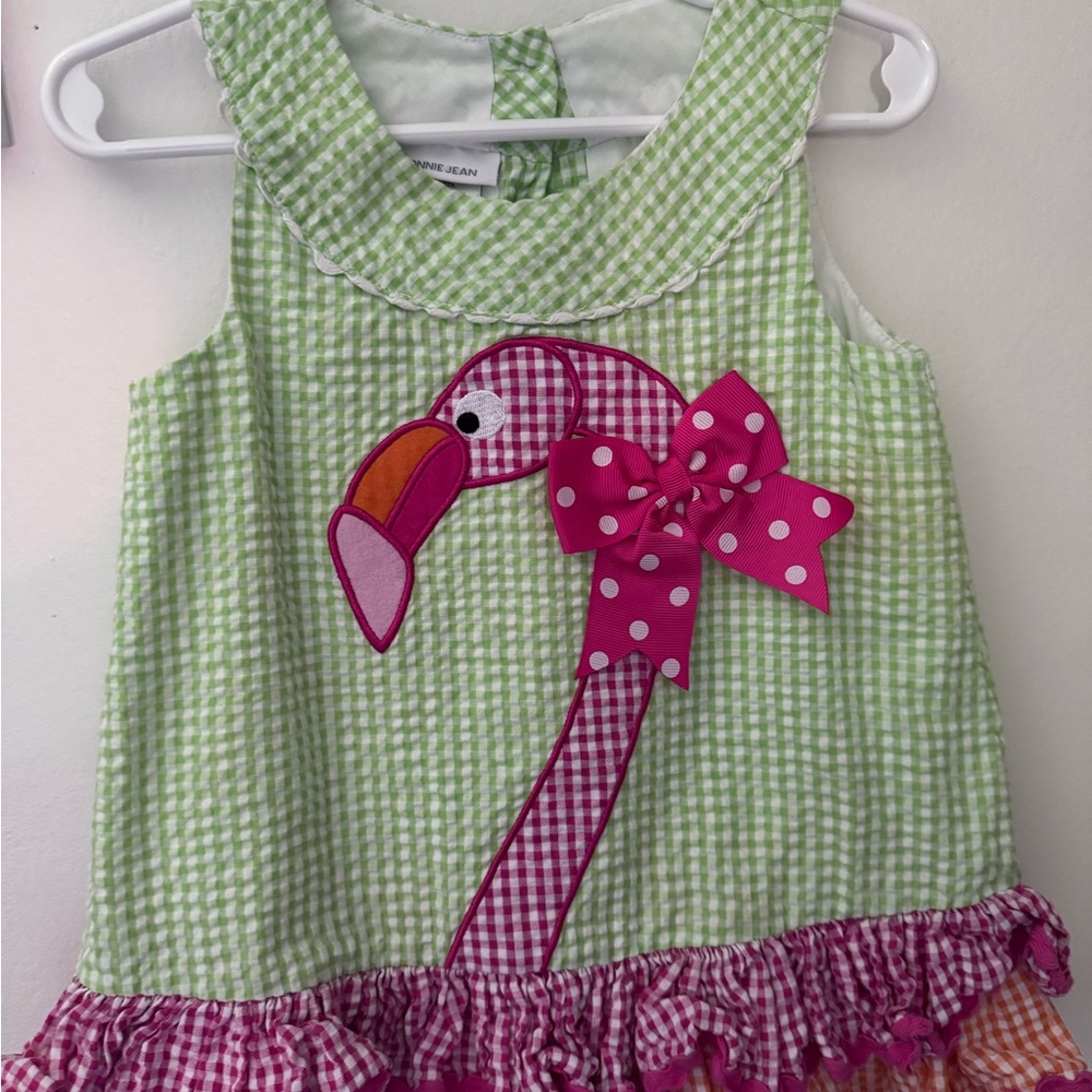Bonnie Jean Green Gingham Dress
